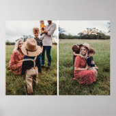 Moderne fotocollage van 2 families | Eigen ontwerp Poster (Voorkant)