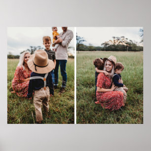 Moderne fotocollage van 2 families   Eigen ontwerp Poster