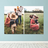 Moderne fotocollage van 2 families | Uw eigen mode Canvas Afdruk (Insitu (Houten vloer))