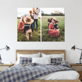 Moderne fotocollage van 2 families | Uw eigen mode Canvas Afdruk (Insitu (Slaapkamer))