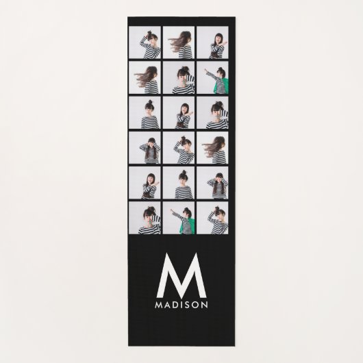 Moderne fotocollage van herinneringen | Jouw namen Yogamat (Voorkant)