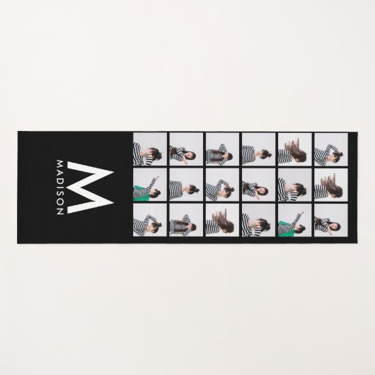 Moderne fotocollage van herinneringen | Jouw namen Yogamat (Voorkant (horizontaal))