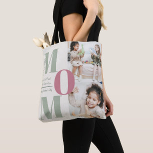 Moderne fotocollage van Moederdag MOM Letters - Tote Bag