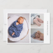 Moderne Fotocollage vergadering GEBOORTEAANKONDIGI Kaart (Achterkant)