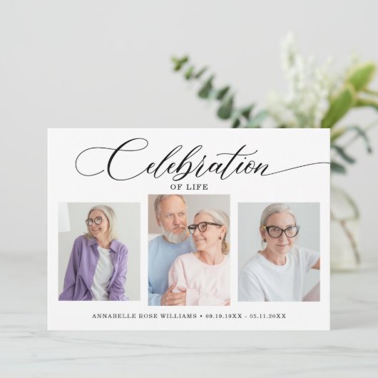 Moderne fotocollage viering leven kaart (Staand voorkant)