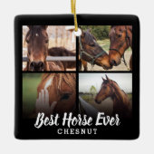 Moderne fotocollage voor beste paarden ooit | Paar Keramisch Ornament (Voorkant)