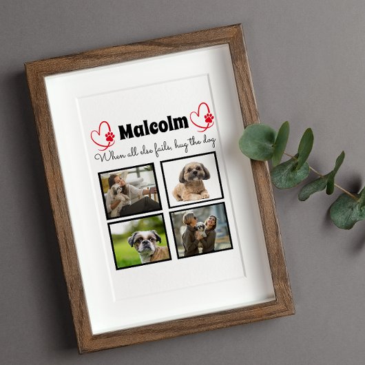 Moderne fotocollage voor honden van 4 honden fotoplaat