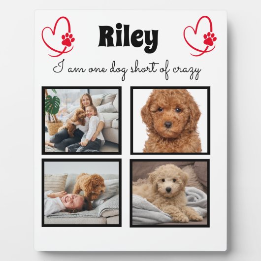 Moderne fotocollage voor honden van 4 honden fotoplaat (Voorkant)