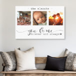 Moderne fotocollage voor jou en mij voor altijd canvas afdruk<br><div class="desc">Deze prachtige canvasmuurkunst is voorzien van een prachtige fotocollage van drie lijsten met gekoesterde herinneringen, versierd met de oprechte boodschap: "Jij en ik, voor altijd en altijd." Het elegante zwart-wit ontwerp, gecombineerd met een prachtig script en gedrukte typografie, creëer is een verfijnd en duurzaam stuk dat elke interieurstijl zal aanvullen....</div>