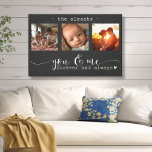 Moderne fotocollage voor jou en mij voor altijd canvas afdruk<br><div class="desc">Deze prachtige canvasmuurkunst is voorzien van een prachtige fotocollage van drie lijsten met gekoesterde herinneringen, versierd met de oprechte boodschap: "Jij en ik, voor altijd en altijd." Het elegante zwart-wit ontwerp, gecombineerd met een prachtig script en gedrukte typografie, creëer is een verfijnd en duurzaam stuk dat elke interieurstijl zal aanvullen....</div>