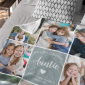 Moderne Fotocollage voor tante Custom Gift Blue Fleece Deken
