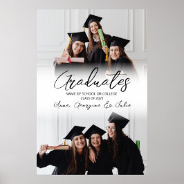 Moderne Fotocollage Vrienden Afstudeerfeest Poster