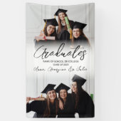Moderne Fotocollage Vrienden Afstudeerfeest Spandoek (Verticaal)