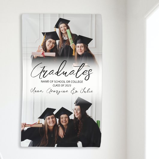 Moderne Fotocollage Vrienden Afstudeerfeest Spandoek