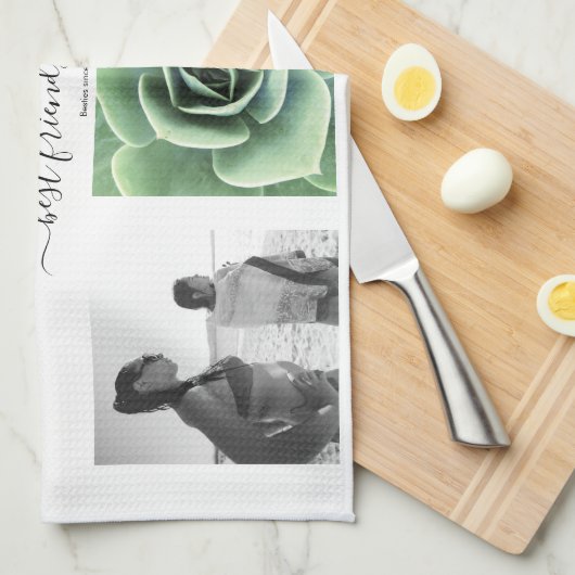 Moderne fotocollage vrienden theedoek (Quarter Fold)