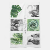 Moderne fotocollage vrienden theedoek (Verticaal)