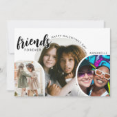 Moderne fotocollage vrienden voor altijd feestdagenkaart (Voorkant)