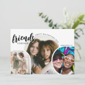 Moderne fotocollage vrienden voor altijd feestdagenkaart (Staand voorkant)