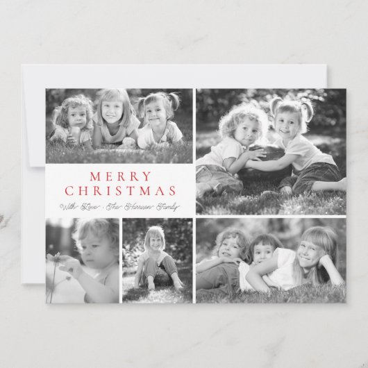 Moderne Fotocollage Vrolijke Kerstflat Feestdagenkaart (Voorkant)