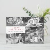 Moderne Fotocollage Vrolijke Kerstflat Feestdagenkaart (Staand voorkant)