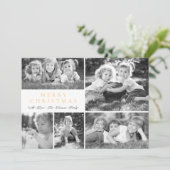 Moderne Fotocollage Vrolijke Kerstflat Feestdagenkaart (Staand voorkant)