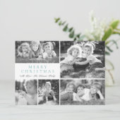 Moderne Fotocollage Vrolijke Kerstmis Flat Holiday Feestdagenkaart (Staand voorkant)