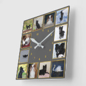 Moderne Fotocollage Wanduhr Vierkante Klok (Hoek)