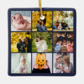 Moderne fotocollage wat een jaarlijkse monogram ma keramisch ornament (Voorkant)