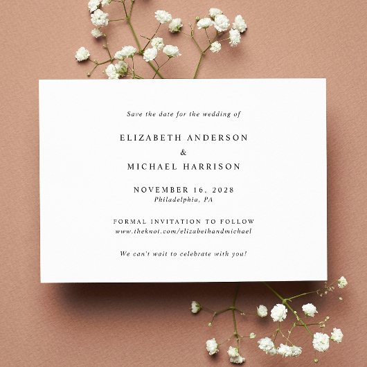 Moderne fotocollage wit script bruiloft save the date