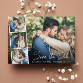 Moderne fotocollage wit script bruiloft save the date