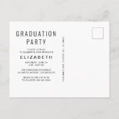 Moderne fotocollage zwart afstudeerfeest uitnodiging briefkaart (Achterkant)