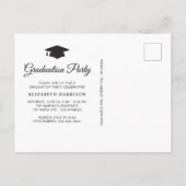 Moderne fotocollage zwart afstudeerfeest uitnodiging briefkaart (Achterkant)