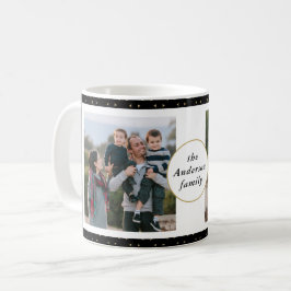 Moderne fotocollage zwart en goud familie koffiemok