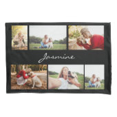 Moderne fotocollage zwart kussensloop (Voorkant)