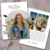 Moderne Fotocollage Zwart Wit Afstuderen Bedankkaart