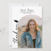 Moderne Fotocollage Zwart Wit Afstuderen Bedankkaart (Voorkant)