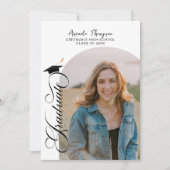 Moderne Fotocollage Zwart Wit Afstuderen Kaart (Voorkant)