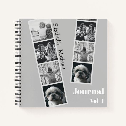 Moderne fotocollage zwart-wit Notitieboek (Voorkant)