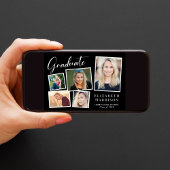 Moderne Fotocollage Zwarte Afstuderen Aankondiging