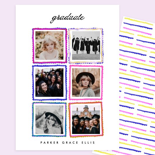 Moderne fotocollageframes met 6 foto's voor afgest aankondiging