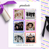 Moderne fotocollageframes met 6 foto's voor afgest aankondiging