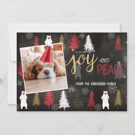 Moderne fotofeestdag feestdagenkaart (Voorkant)