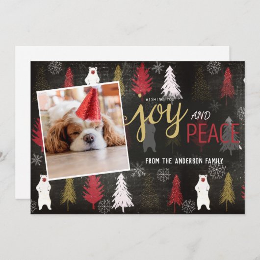 Moderne fotofeestdag feestdagenkaart (Voorkant / Achterkant)