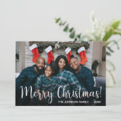 Moderne fotofeestkaart feestdagenkaart (Staand voorkant)