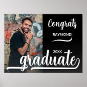 Moderne fotofelicitaties Afstuderen zwart Poster (Voorkant)