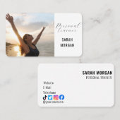 Moderne fotofitness persoonlijke trainer influence visitekaartje (Voorkant / Achterkant)