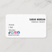 Moderne fotofitness persoonlijke trainer influence visitekaartje (Achterkant)