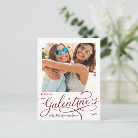 Moderne fotogalentinedag briefkaart (Staand voorkant)