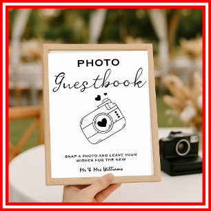 Moderne Fotogastenboek Elegant Minimalistisch Eenv Poster