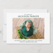 Moderne fotogeboorte aankondiging (Voorkant)